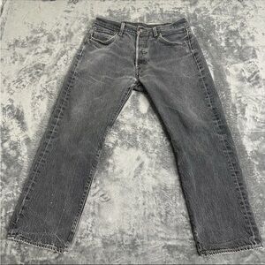 Levis 501 XX Jeans Mens Size 34 x 30 Button Fly Straight Gray Wash Denim Work